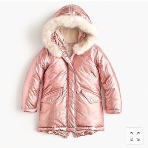 Jcrew Girls Metallic Fishtail Parka